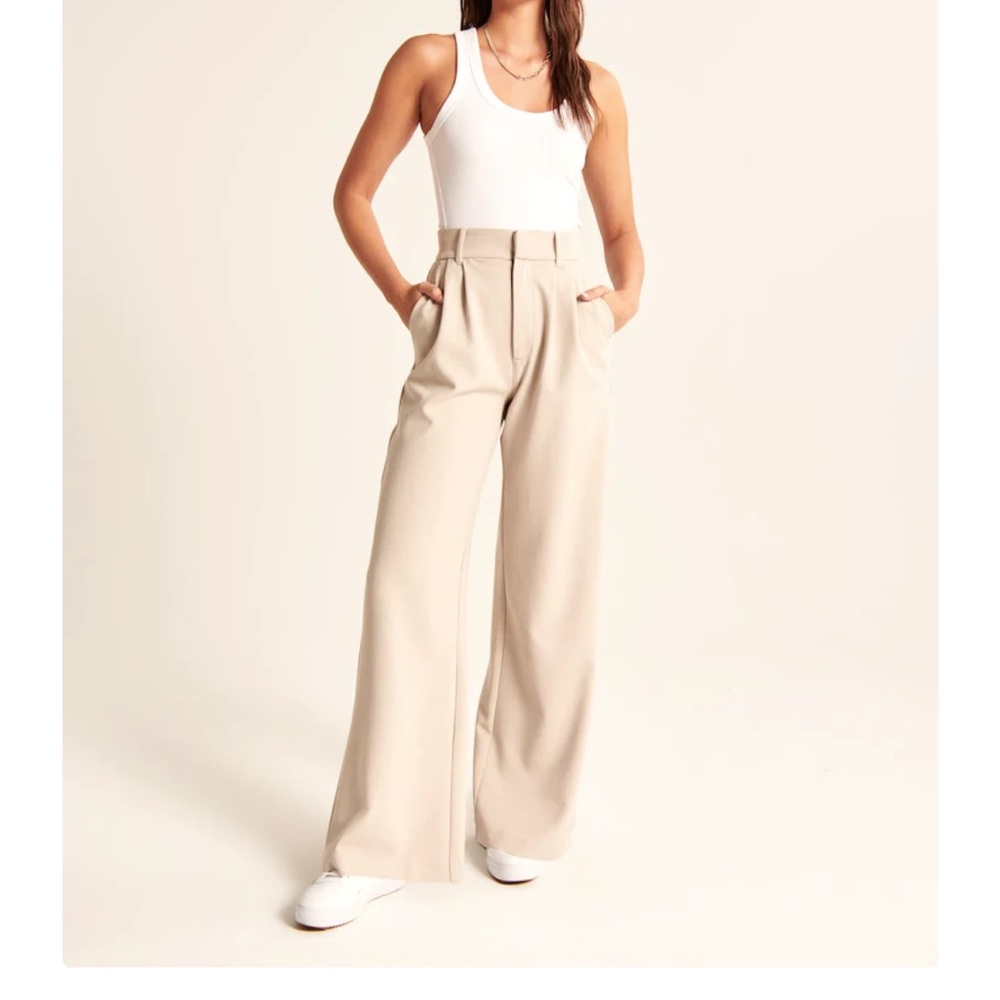 Daisy Grace Beige Wide-Leg Pants
